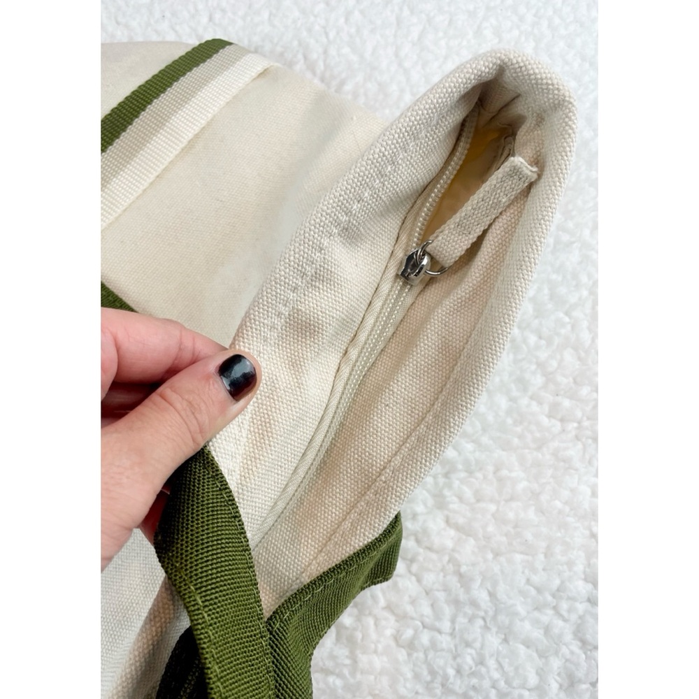 DSW • Ivory/Green Canvas Travel Tote Bag - Picture 9 of 16
